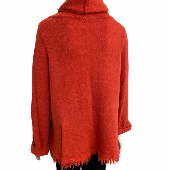 ANTHROPOLOGIE Akemi Kim Orange Fringe Sweater L - Picture 2 of 6